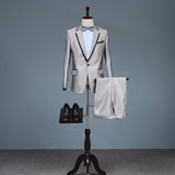 Black Tie Attire Suit Host Stage Costume