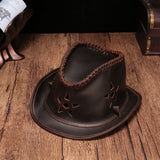 Black Cowboy Hat Personalized Handmade Hat Genuine Leather Travel  Leisure Travel Hat PU
