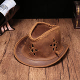 Black Cowboy Hat Personalized Handmade Hat Genuine Leather Travel  Leisure Travel Hat PU