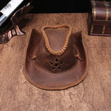 Black Cowboy Hat Personalized Handmade Hat Genuine Leather Travel  Leisure Travel Hat PU