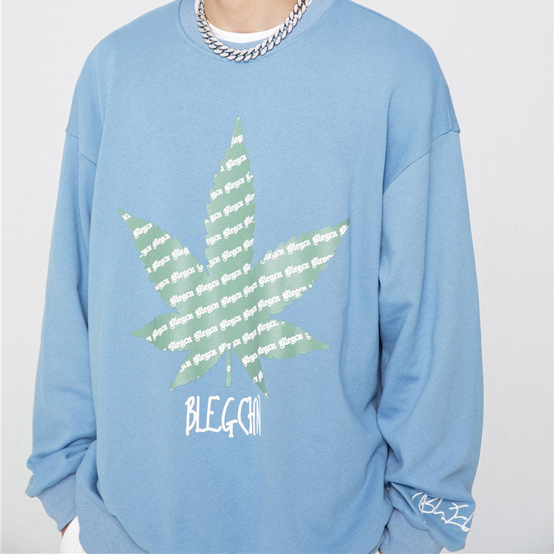 Crew Neck Sweatshirts for Men Men's Autumn Preppy Style Letters Embroidered Sweater
