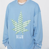 Crew Neck Sweatshirts for Men Men's Autumn Preppy Style Letters Embroidered Sweater