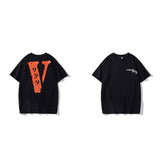 Vlone T Shirt Big V Men And Women Tee Casual Round Neck Short Sleeves T-Shirt