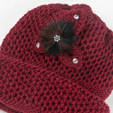 Red Beanie Hat for Hat Knitting Winter Thickened Wool Warm Hat