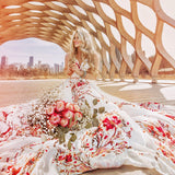 Gypsy Style Dresses V-neck Printed Large Swing