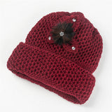 Red Beanie Hat for Hat Knitting Winter Thickened Wool Warm Hat