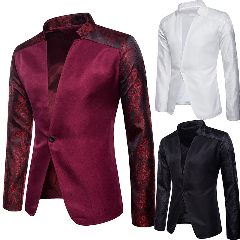 Men Prom Outfits Solid Color Large Raglan One Button Lapel Suit