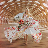 Gypsy Style Dresses V-neck Printed Large Swing