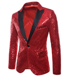 Men Prom Outfits Performance Dress Gold Sequined Suit