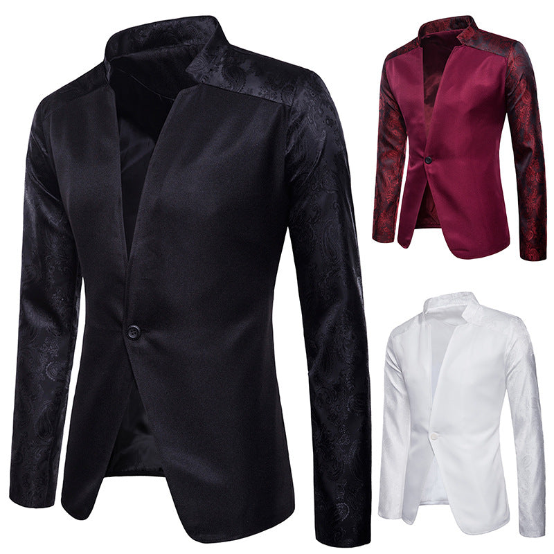 Men Prom Outfits Solid Color Large Raglan One Button Lapel Suit