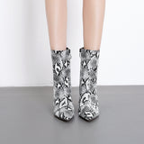 Python Boots Winter Sexy Snakeskin Middle Boots