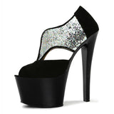 Platform Heels for Women 15cm High Heel Nightclub Black Thin Heel Sandals