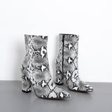 Python Boots Winter Sexy Snakeskin Middle Boots