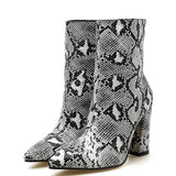 Python Boots Winter Sexy Snakeskin Middle Boots