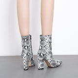 Python Boots Winter Sexy Snakeskin Middle Boots
