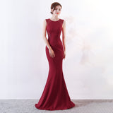 Burgundy Dress Formal Dress Women's Banquet Host Slim Fit Elegant Long Dress