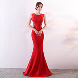 Burgundy Dress Formal Dress Women's Banquet Host Slim Fit Elegant Long Dress