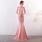 Burgundy Dress Formal Dress Women's Banquet Host Slim Fit Elegant Long Dress