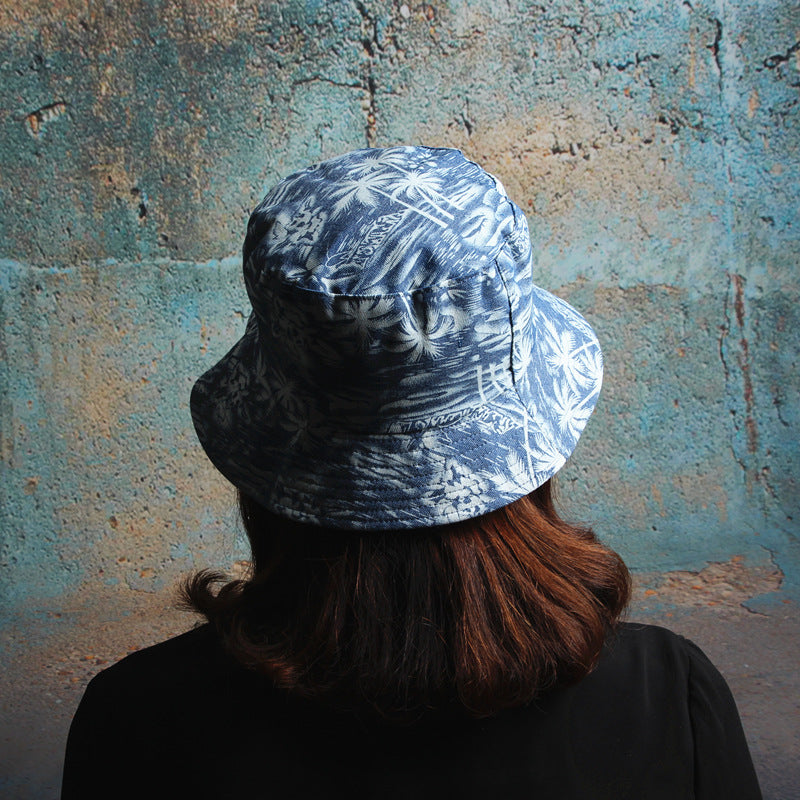 Bucket Hat Fishing Cap Cotton Print Fisherman Hat Bucket Hat Men and Women