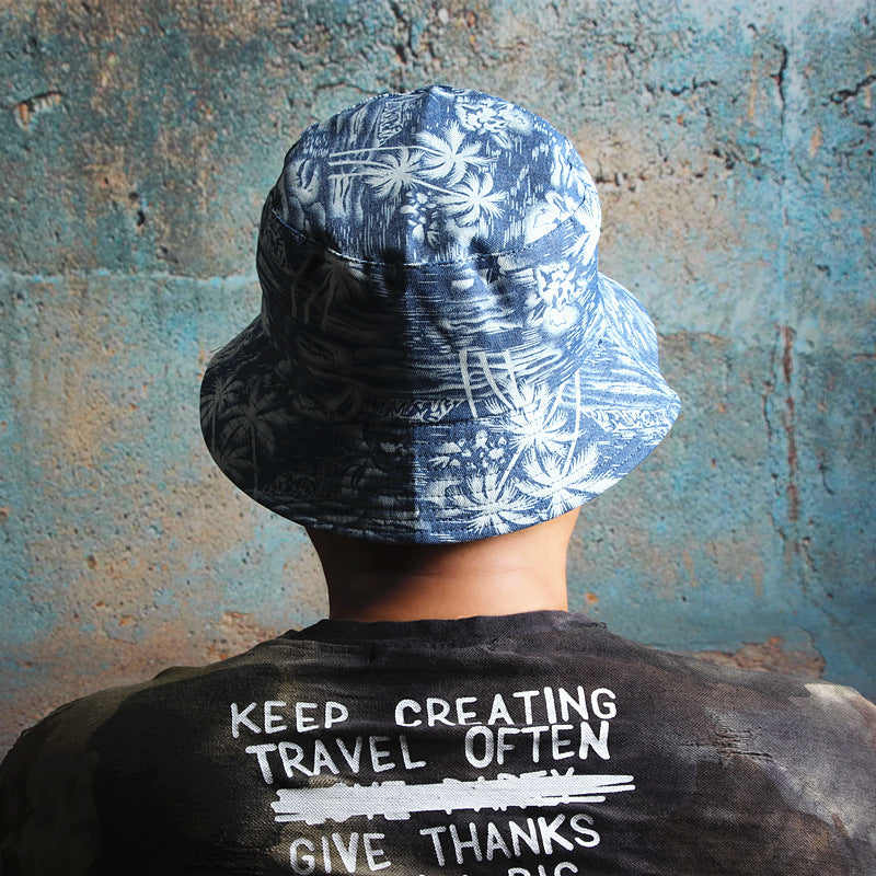 Bucket Hat Fishing Cap Cotton Print Fisherman Hat Bucket Hat Men and Women
