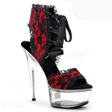 Platform Heels for Women Cutout Bow Bandage Sandals