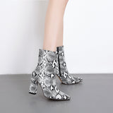 Python Boots Winter Sexy Snakeskin Middle Boots