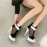 Platform Heels for Women Bohemian Peep Toe High Heel Hollowed Fashion Sandals
