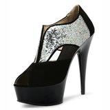 Platform Heels for Women 15cm High Heel Nightclub Black Thin Heel Sandals