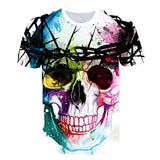 Skull T Shirt 3D Printed Skull Fish Digital Printed Short Sleeve T-shirt