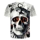 Skull T Shirt 3D Printed Skull Fish Digital Printed Short Sleeve T-shirt