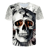 Skull T Shirt 3D Printed Skull Fish Digital Printed Short Sleeve T-shirt