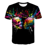 Skull T Shirt 3D Printed Skull Fish Digital Printed Short Sleeve T-shirt
