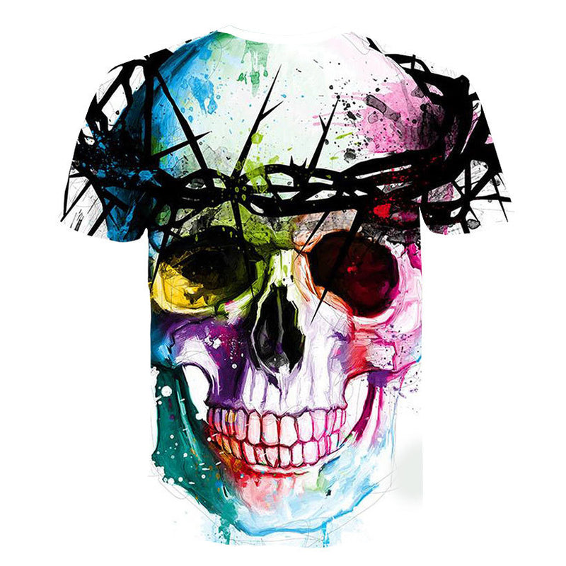 Skull T Shirt 3D Printed Skull Fish Digital Printed Short Sleeve T-shirt