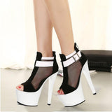 Platform Heels for Women Bohemian Peep Toe High Heel Hollowed Fashion Sandals