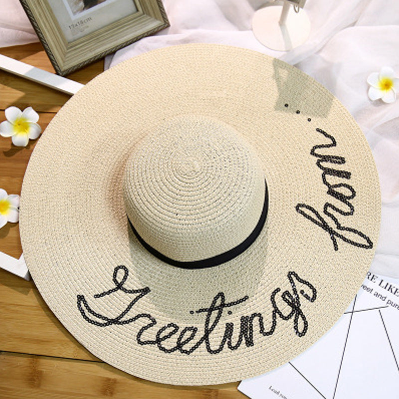 Big Hats Hat Female Sun-Proof Summer Sequins Beach Hat Vacation