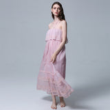 Beth Dutton Bohemian Summer Spring Midi Dress Embroidered Flowers Strap Tube Top