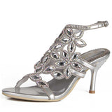Gold Heels Fashion Women's High Heel Diamond Sandals Women's Shoes