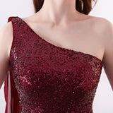 Burgundy Dress Formal Banquet Evening Gown Dress Fishtail
