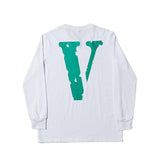 Vlone Sweatshirt Big V Printed Men'S And Women'S Loose Casual Long Sleeves Tshirt Autumn