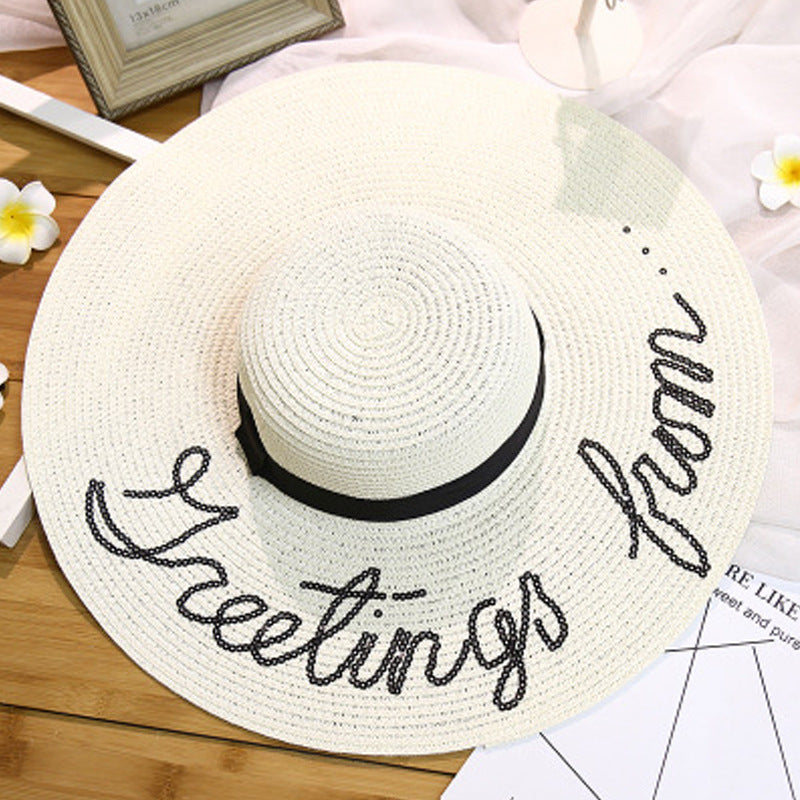 Big Hats Hat Female Sun-Proof Summer Sequins Beach Hat Vacation