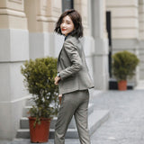 Interview Suit Women Business Suit Female Plaid Fashion Tailored Suit