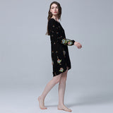 Beth Dutton Bohemian Summer Spring Midi Dress Loose round Neck Embroidery