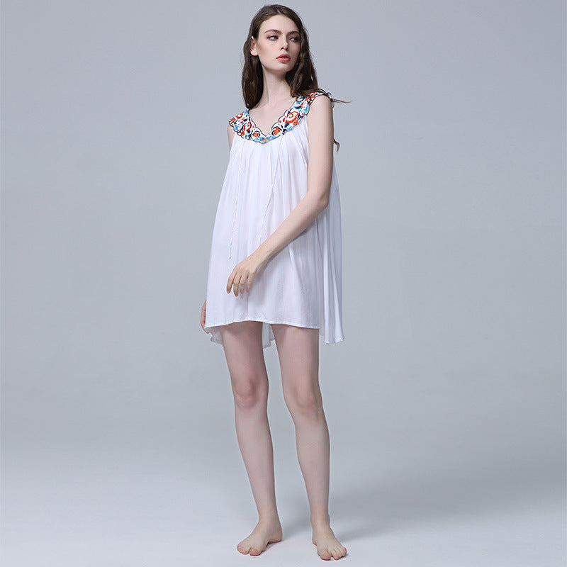 Beth Dutton Bohemian Summer Spring Midi Dress Embroidered Loose Women's Clothing