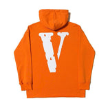Vlone Hoodie Life Sweater Hip Hop Loose Men'S And Women'S Orange Hoodie