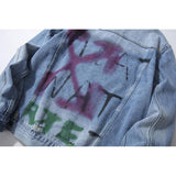 Off White Arrow Denim Jacket Jean Coat Off Ow White Graffiti Rendering Arrow Distressed Locomotive Men And Women Denim Jacket Coat Owt