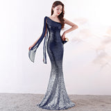 Burgundy Dress Formal Banquet Evening Gown Dress Fishtail