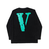 Vlone Sweatshirt Big V Printed Men'S And Women'S Loose Casual Long Sleeves Tshirt Autumn