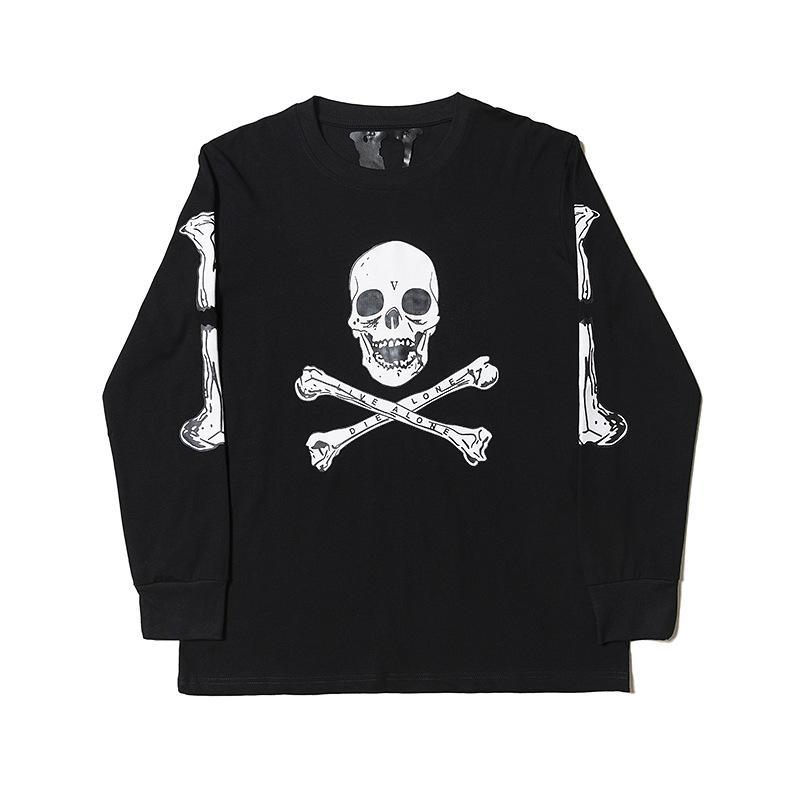 Vlone Sweatshirt Life Skull Bone Large V Pullover Sweater Hip Hop Long Sleeve Trendy Men And Women