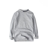 Children Long Sleeve Shirts Autumn and Winter Cotton Men's Long Sleeve Solid Color