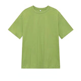 Men T-Shirts Half Sleeve Solid Color Loose round Neck